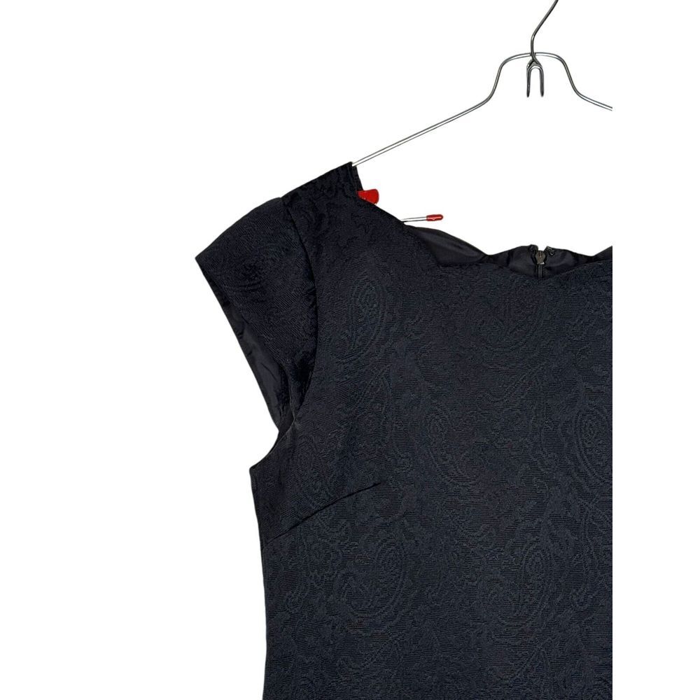 Liz Claiborne Women's Dress Overall Cap Sleeves Scalloped Neckline Pockets Sz.10 - Picture 9 of 9